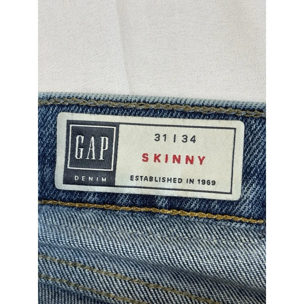 Gap‎ Men's 31X34 Gapflex Max Skinny Ripped Distressed Jeans Urban Streetwear